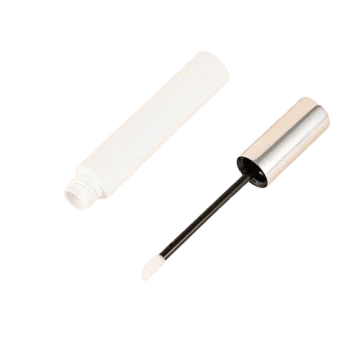 Tube de Gloss Vide en Plastique Blanc avec Capuchon Argenté et Applicateur - fati pack group