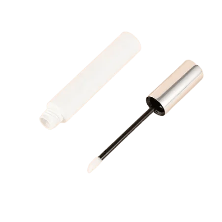 Tube de Gloss Vide en Plastique Blanc avec Capuchon Argenté et Applicateur - fati pack group
