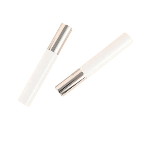 Tube de Gloss Vide en Plastique Blanc avec Capuchon Argenté et Applicateur - fati pack group