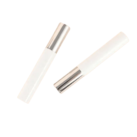 Tube de Gloss Vide en Plastique Blanc avec Capuchon Argenté et Applicateur - fati pack group