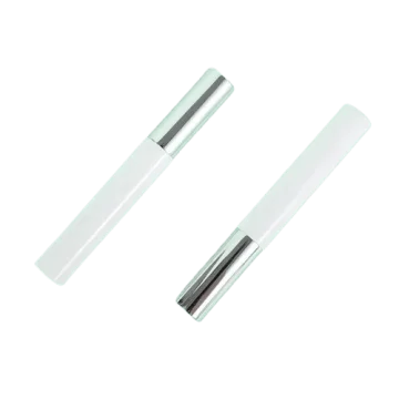 Tube de Gloss Vide en Plastique Blanc avec Capuchon Argenté et Applicateur - fati pack group