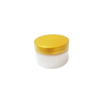 Pots en plastique blanc avec couvercle en plastique or brillant pour emballage cosmétique - Fati Pack Group