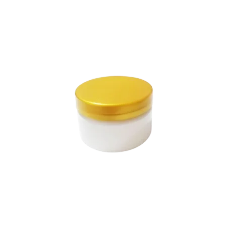 Pots en plastique blanc avec couvercle en plastique or brillant pour emballage cosmétique - Fati Pack Group