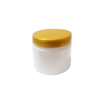 Pots en plastique blanc avec couvercle en plastique or brillant pour emballage cosmétique - Fati Pack Group
