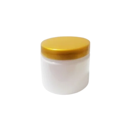 Pots en plastique blanc avec couvercle en plastique or brillant pour emballage cosmétique - Fati Pack Group