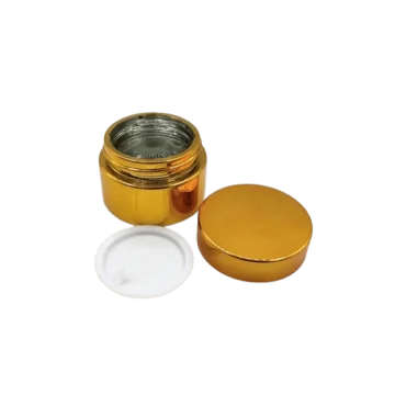 Pot en verre doré galvanisé avec couvercle à vis pour l'emballage de cosmétiques et soins de luxe - Fati Pack Group