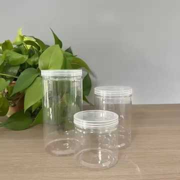 Pots rond En Plastique Transparent avec couvercle twist off en plastique semi-transparents Pour Cosmétiques Et Aliments - Fati P