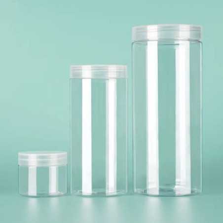 Pots rond En Plastique Transparent avec couvercle twist off en plastique semi-transparents Pour Cosmétiques Et Aliments - Fati P