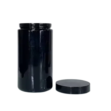Pots Ronds en Plastique Noir avec Couvercle Twist-Off pour Produits Cosmétiques et Alimentaires - Fati Pack Emballage