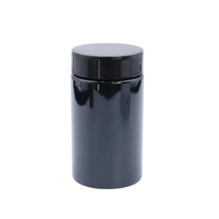 Pots Ronds en Plastique Noir avec Couvercle Twist-Off pour Produits Cosmétiques et Alimentaires - Fati Pack Emballage