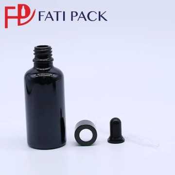 Flacon compte gouttes d'huile essentielle en verre noir avec pipette noir, emballage cosmétique - Fati Pack Packaging Maroc