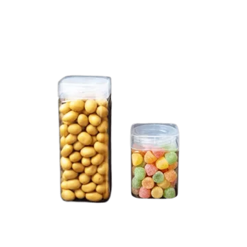 Pot carré en plastique transparent avec couvercle à vis - Fati Pack Group Maroc