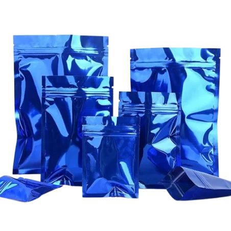Sachet hermétiques alimentaire en mylar bleu avec fermeture zip - Fati Pack Group