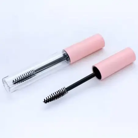 Tubes Cosmétiques en Plastique Transparent avec Bouchon Rose et Brosse à Cils Inclus - Fati pack packaging Maroc