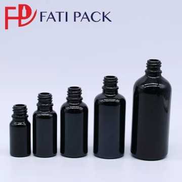 Flacon compte gouttes d'huile essentielle en verre noir avec pipette noir, emballage cosmétique - Fati Pack Packaging Maroc