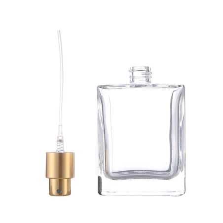 Flacon pulvérisateur de Parfum en verre vide, carré et plat, bouteille de luxe, rechargeable - Fati pack packaging Maroc